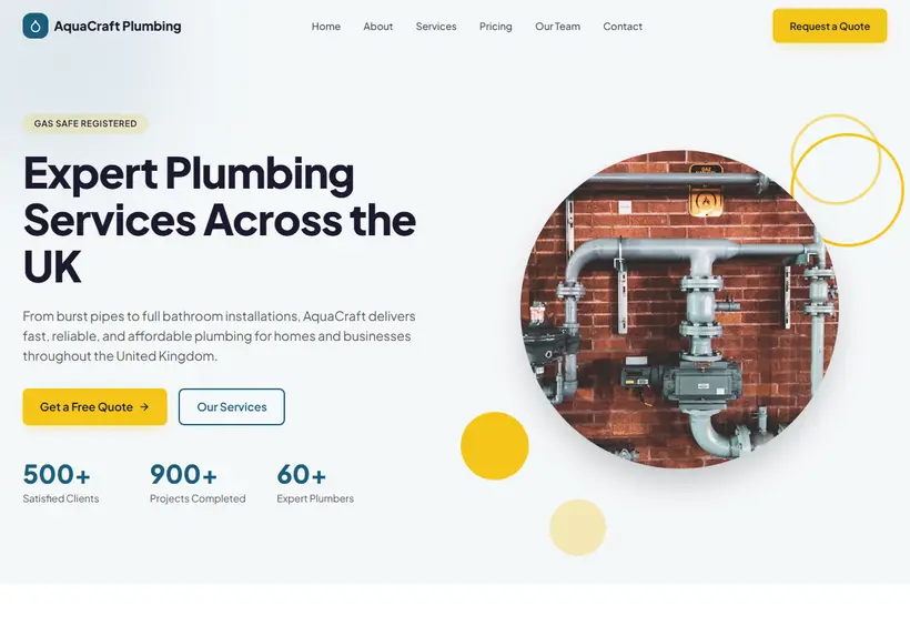 AquaCraft Plumbing Website