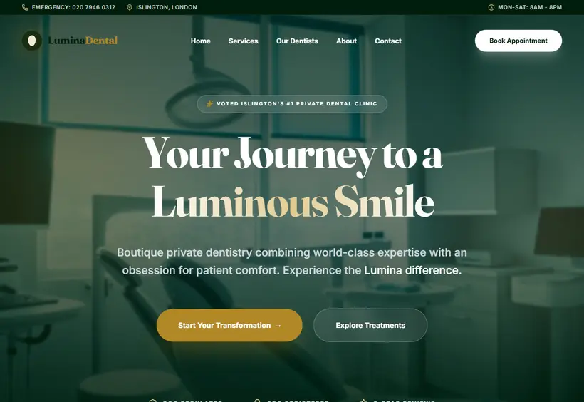 Lumina Dental Studio Website